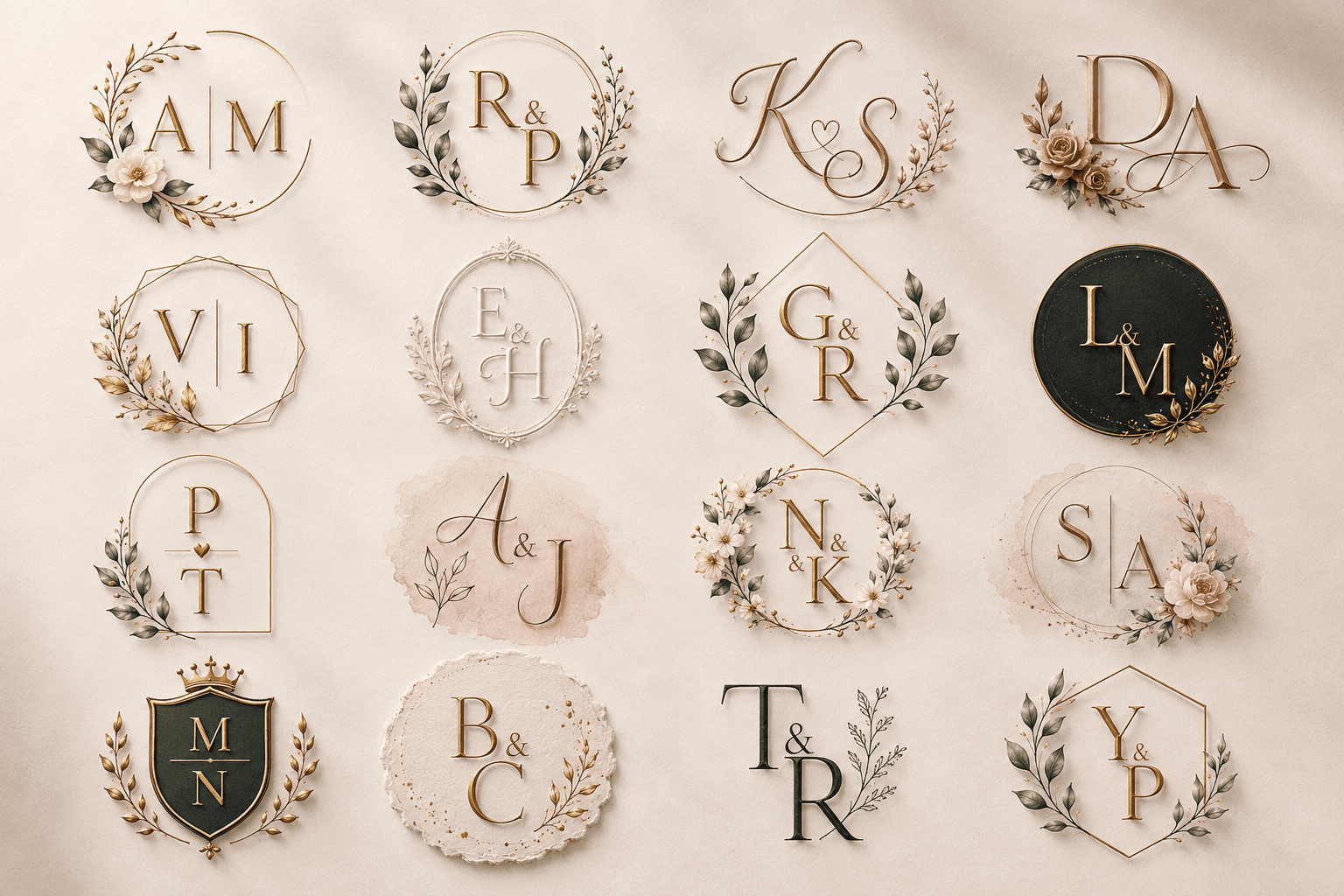 Custom Couple Monogram and Initials Branding