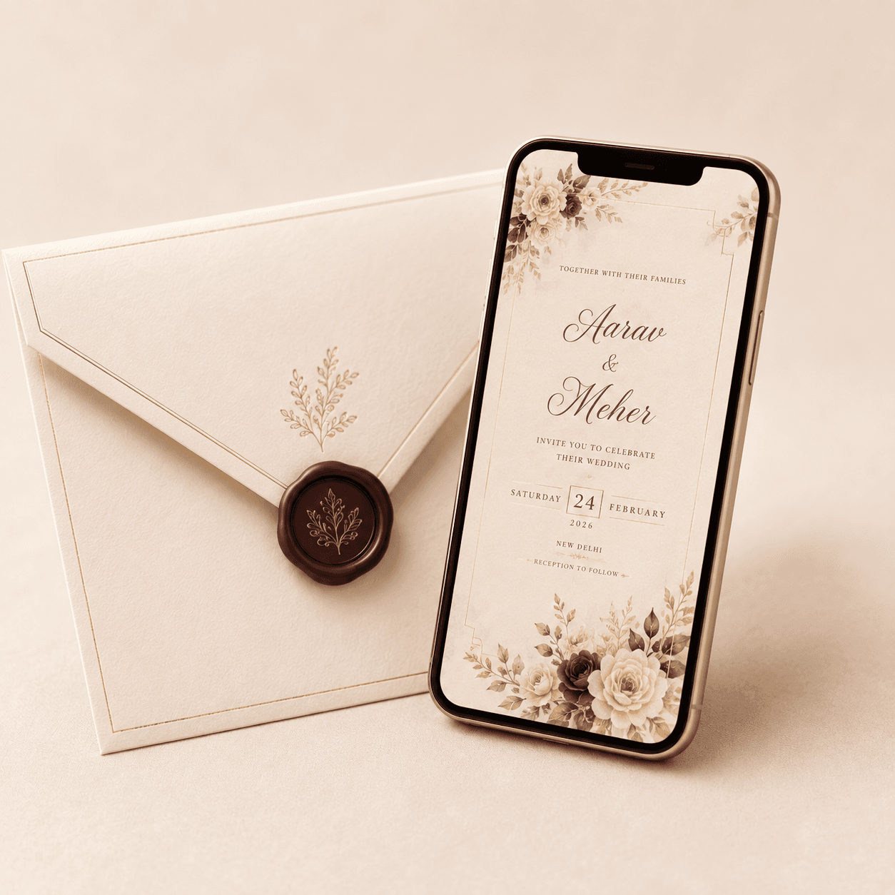 Share digital invitation with guests on WhatsApp